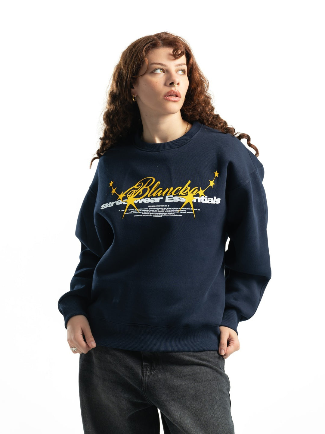 Blancka Stars Crewneck – Navy