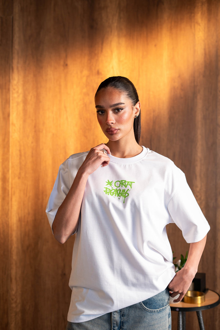 Hustle Graffiti Tee — White