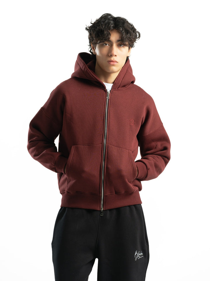Zip Up Hoodie – Burgundy