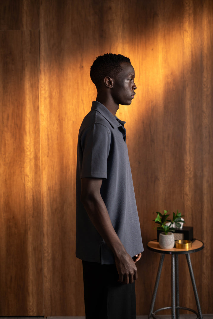 Biscuit Collar Tee – Gray