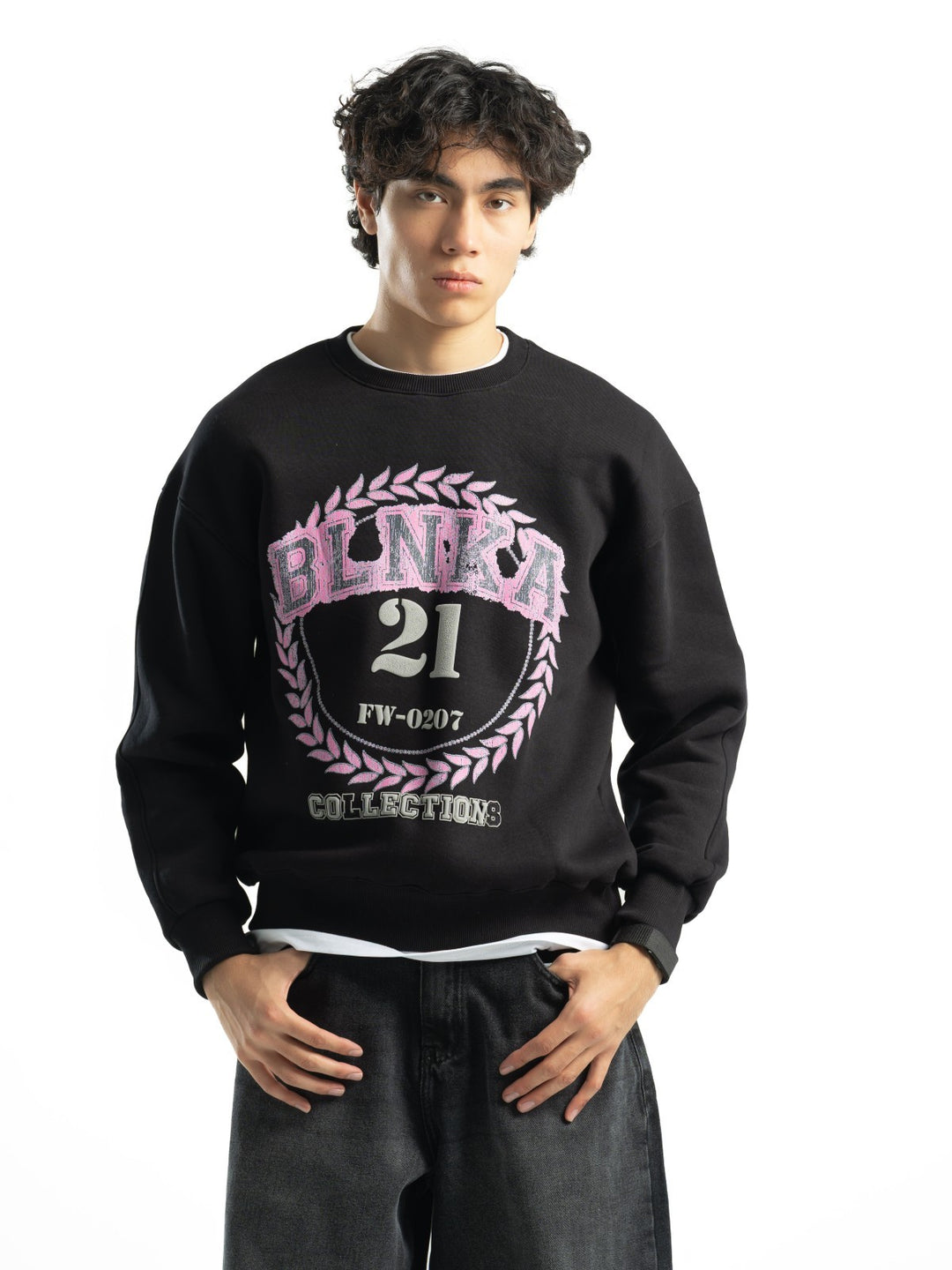 Blancka Varsity Crewneck – Black