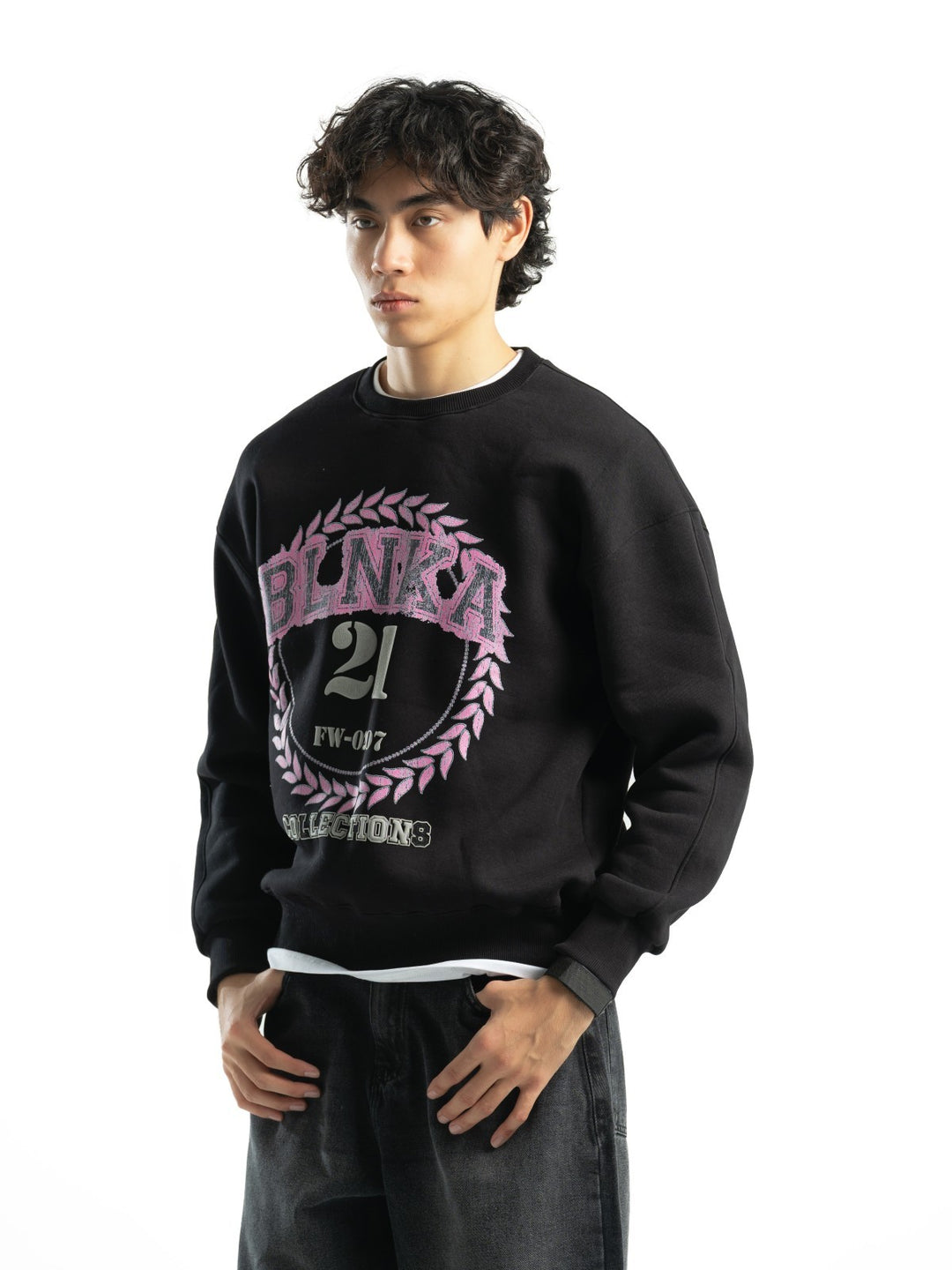 Blancka Varsity Crewneck – Black