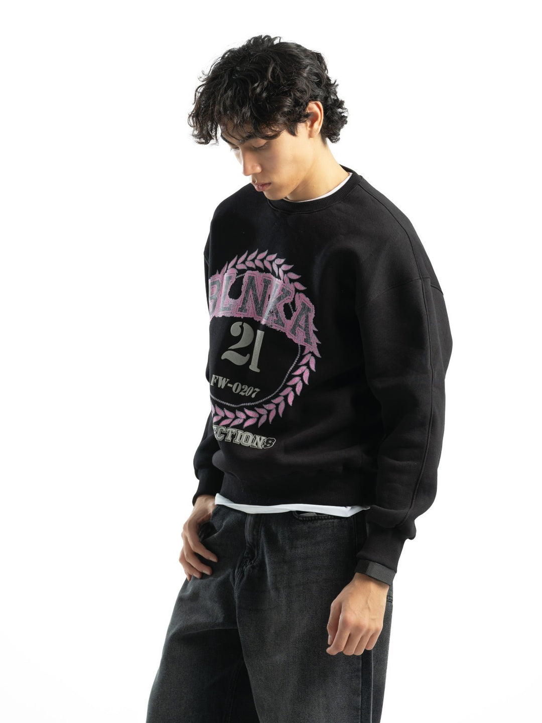 Blancka Varsity Crewneck – Black