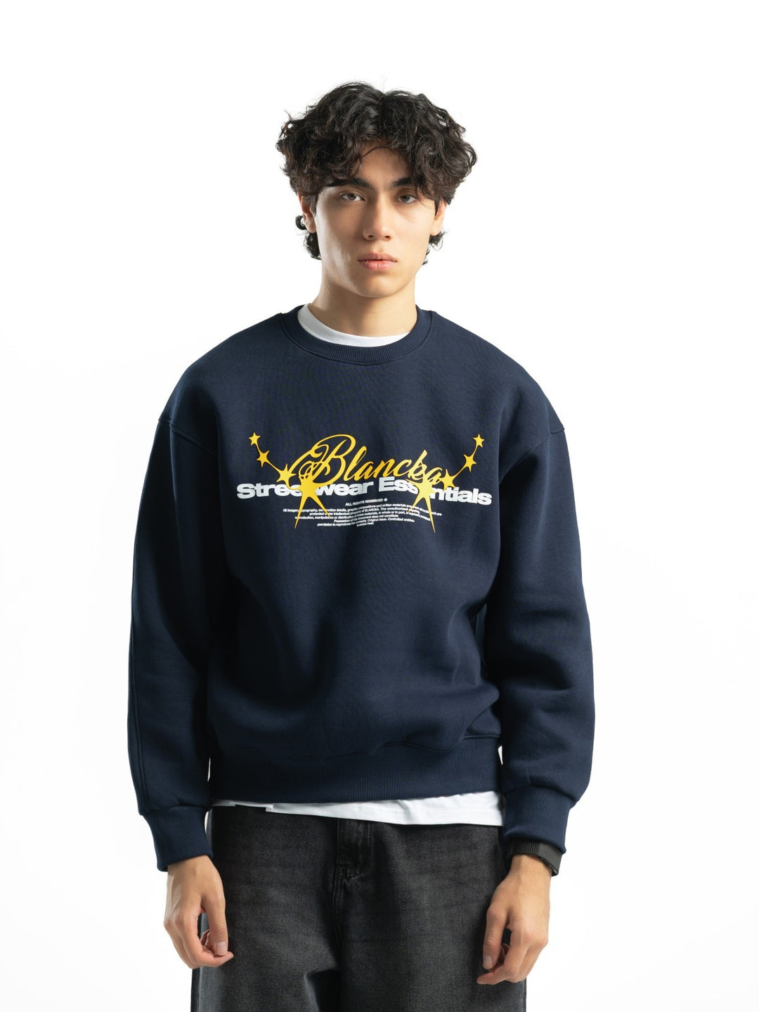 Blancka Stars Crewneck – Navy