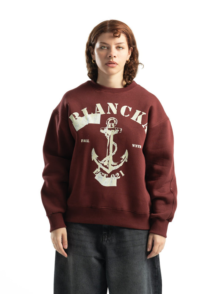 Blancka Anchored Crewneck – Burgundy