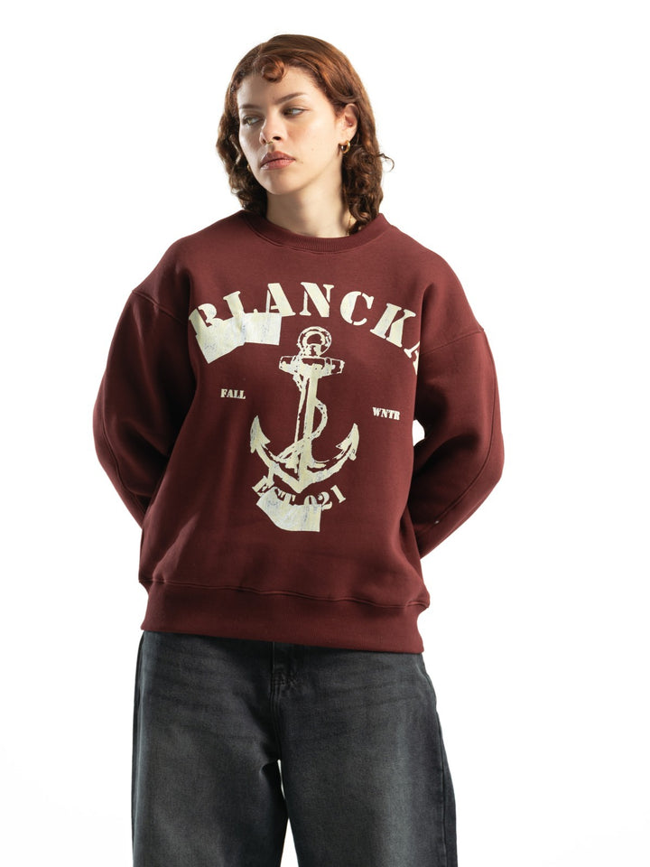 Blancka Anchored Crewneck – Burgundy