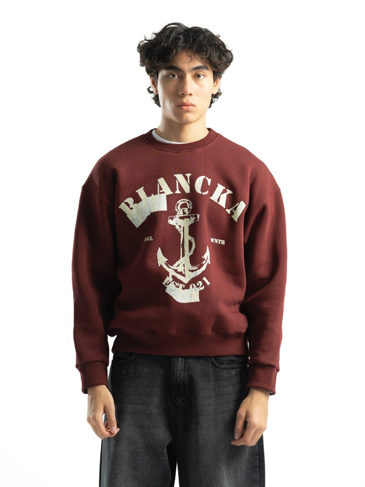 Blancka Anchored Crewneck – Burgundy