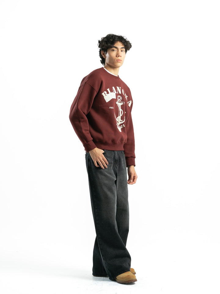 Blancka Anchored Crewneck – Burgundy