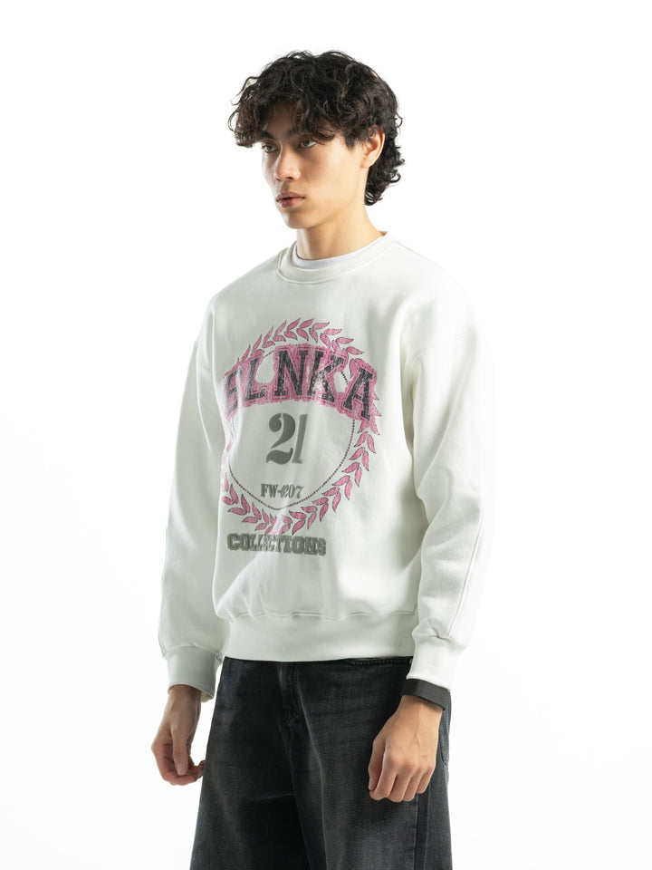 Blancka Varsity Crewneck – Off White