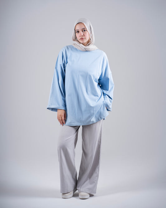 Essential Long Sleeve Tee - Baby Blue