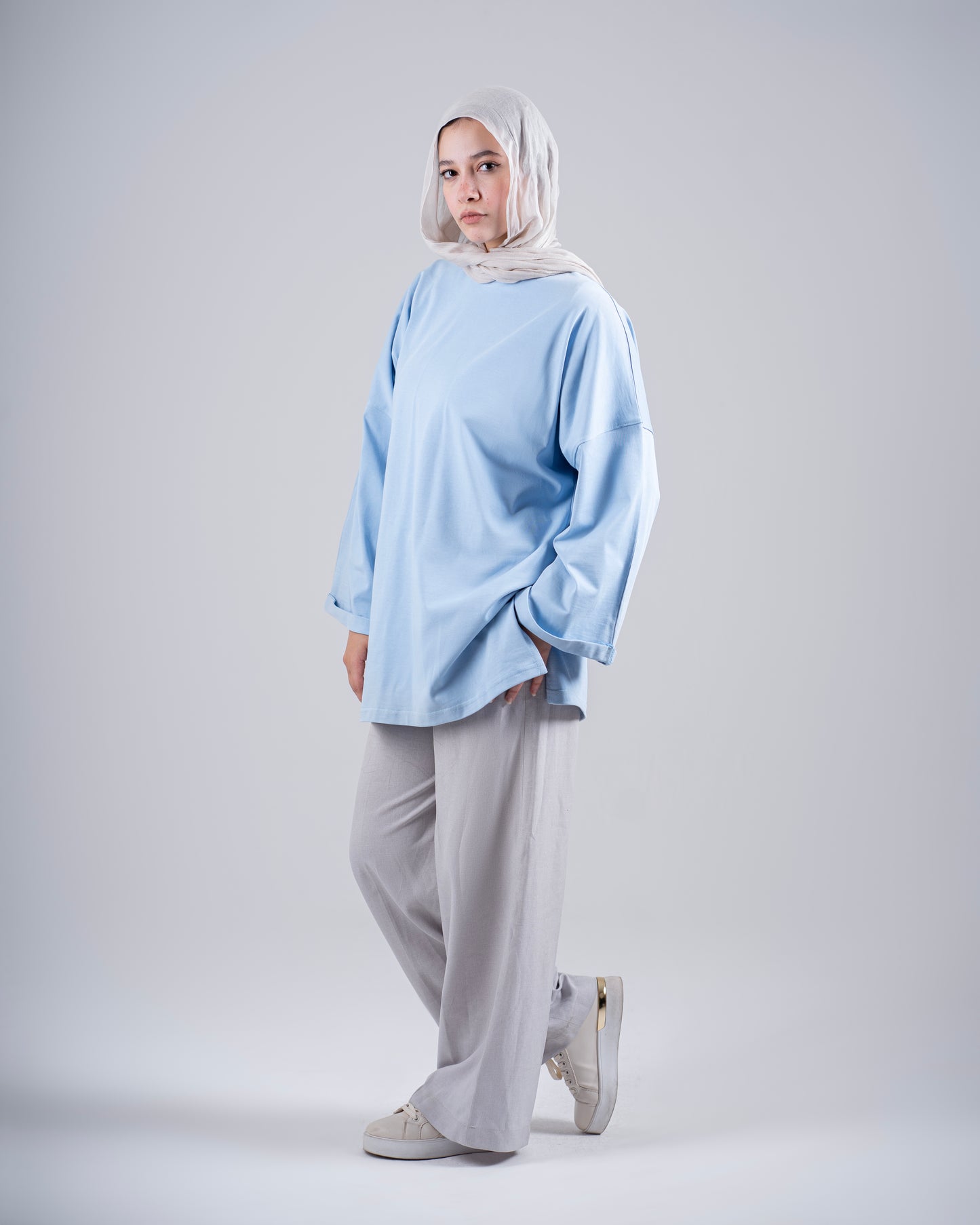 Essential Long Sleeve Tee - Baby Blue