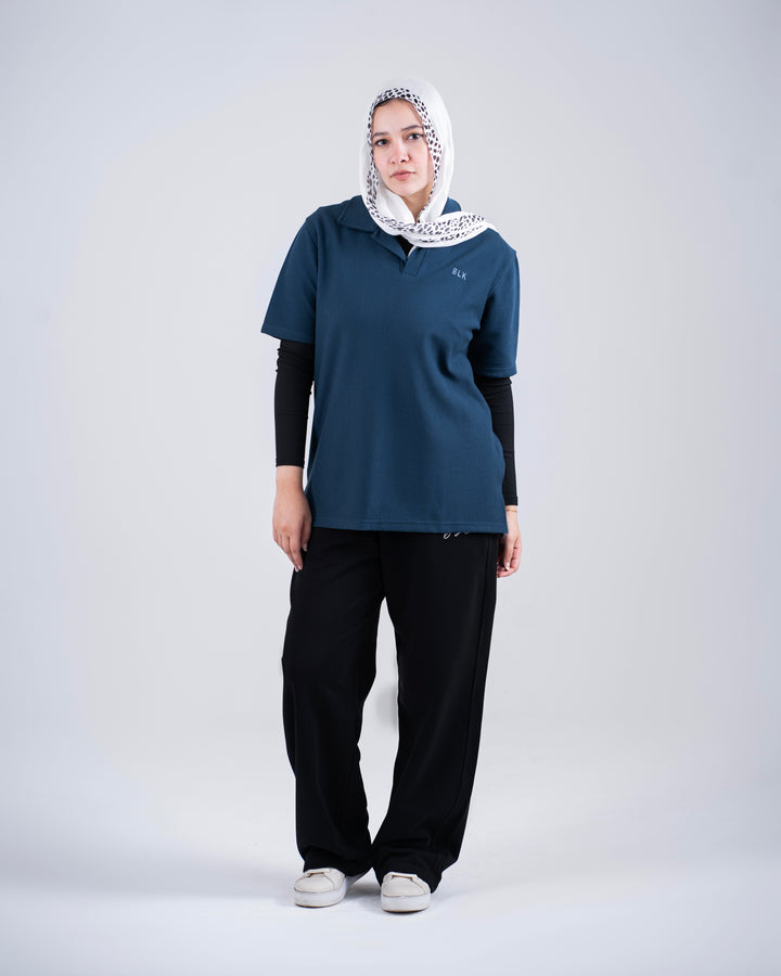 Biscuit Collar Tee – Petroleum