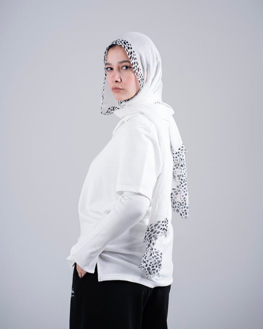 Biscuit Collar Tee – White
