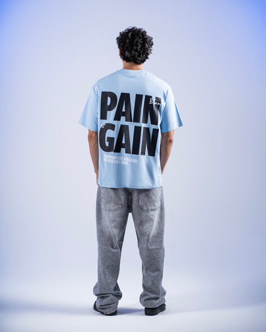 Pain Gain T-shirt - Baby Blue