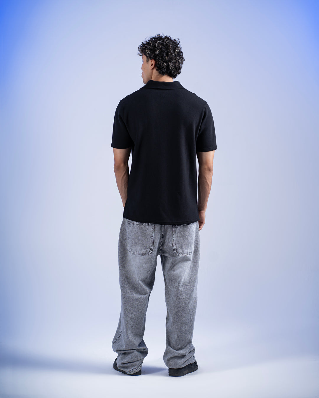 Biscuit Collar Tee – Black