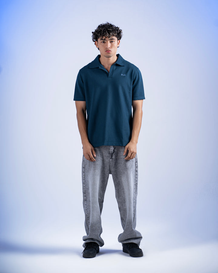 Biscuit Collar Tee – Petroleum