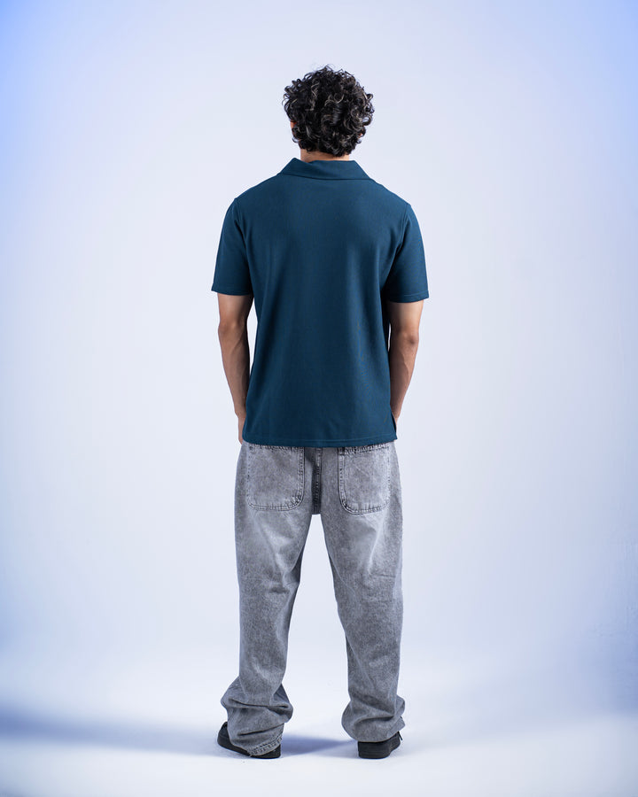 Biscuit Collar Tee – Petroleum