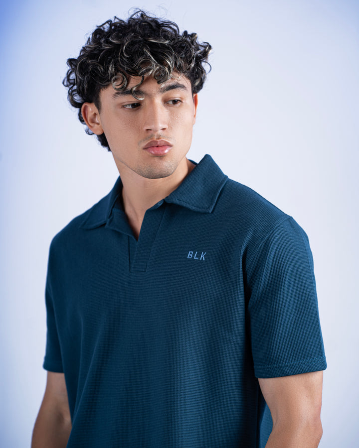 Biscuit Collar Tee – Petroleum