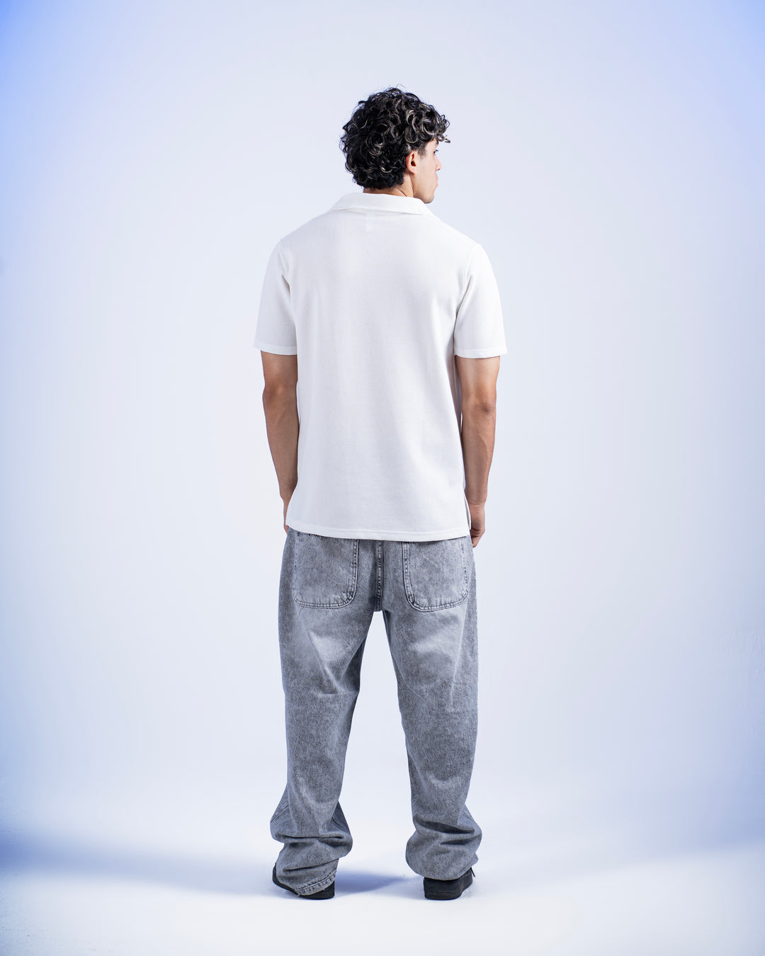 Biscuit Collar Tee – White