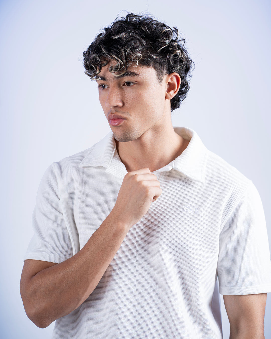 Biscuit Collar Tee – White