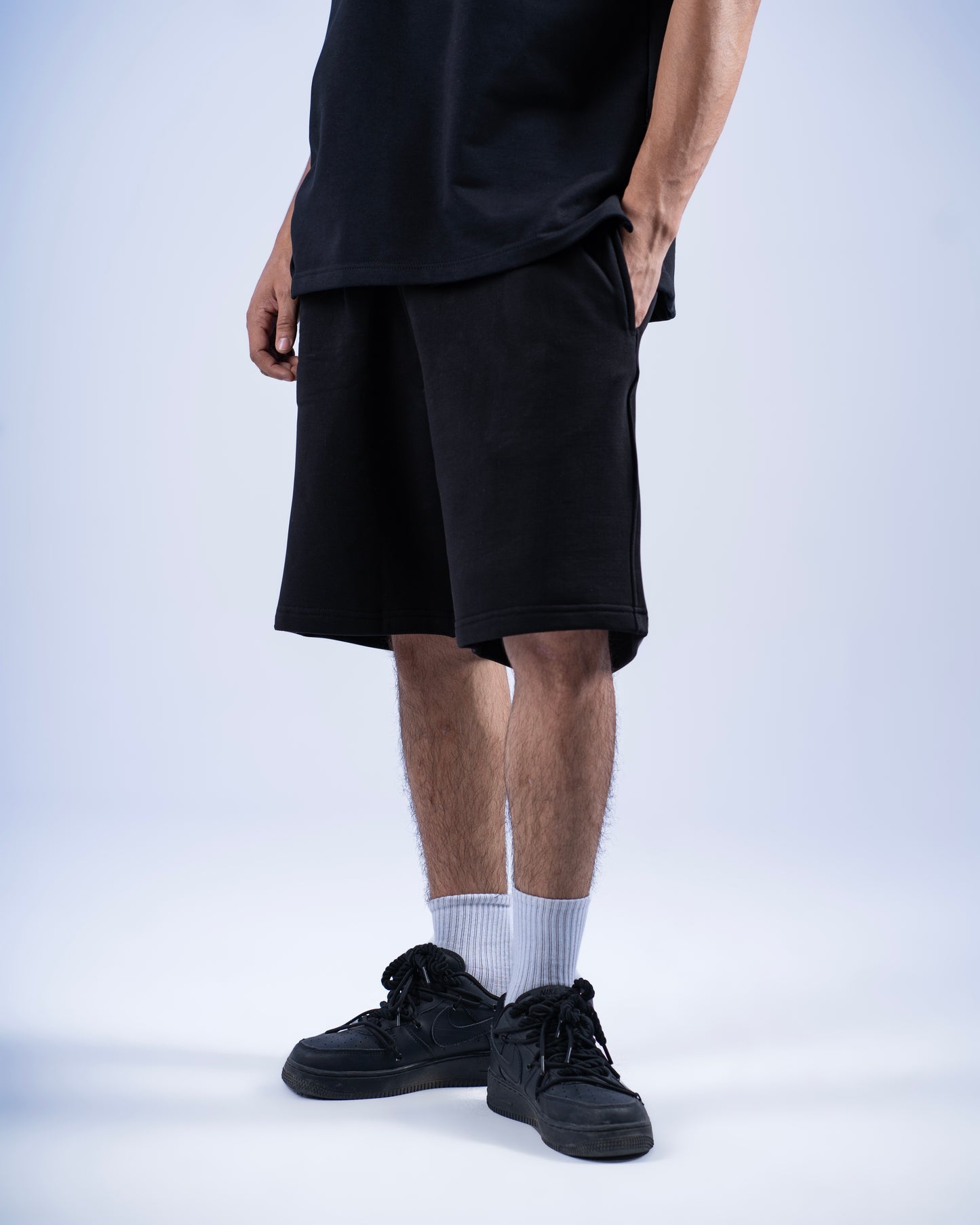 Essential Melton Shorts – Black