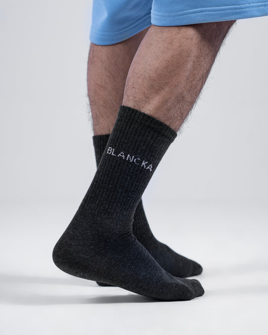 Classic Ribbed Socks – Dark Grey
