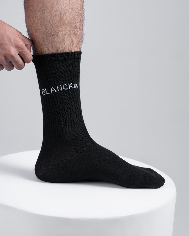 Classic Ribbed Socks – Black