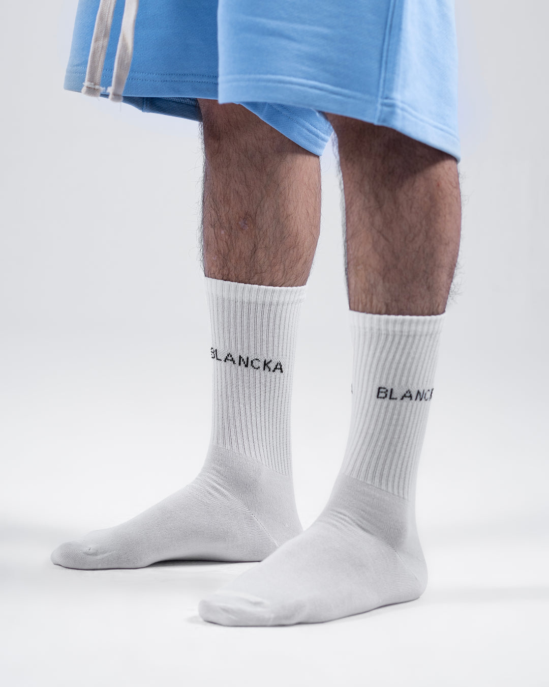 Classic Ribbed Socks – White
