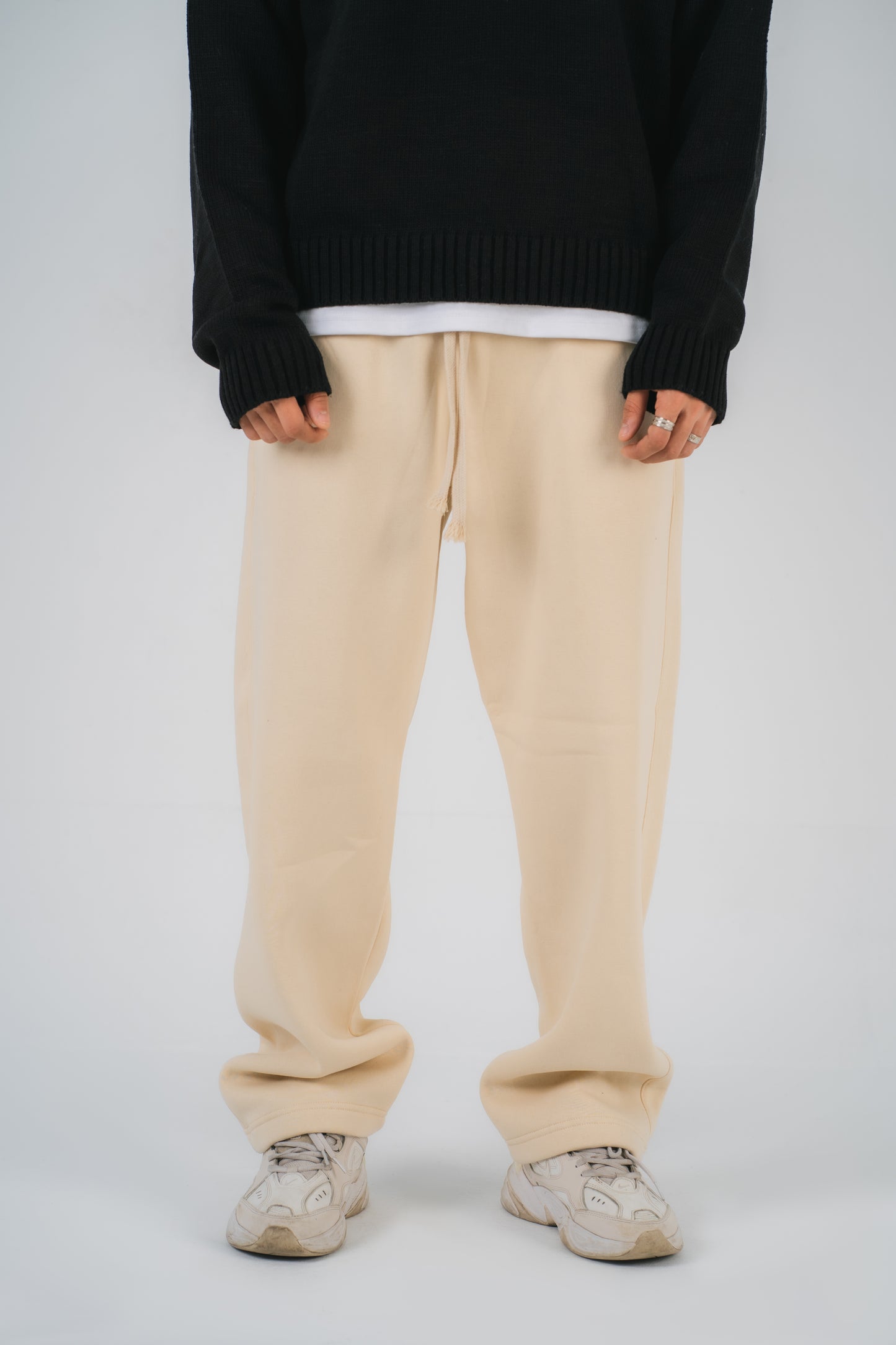 Beige Wide Leg Milton Pants