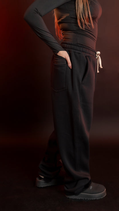 Black Wide Leg Milton Pants