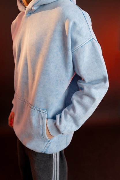 Baby Blue Washed Hoodie