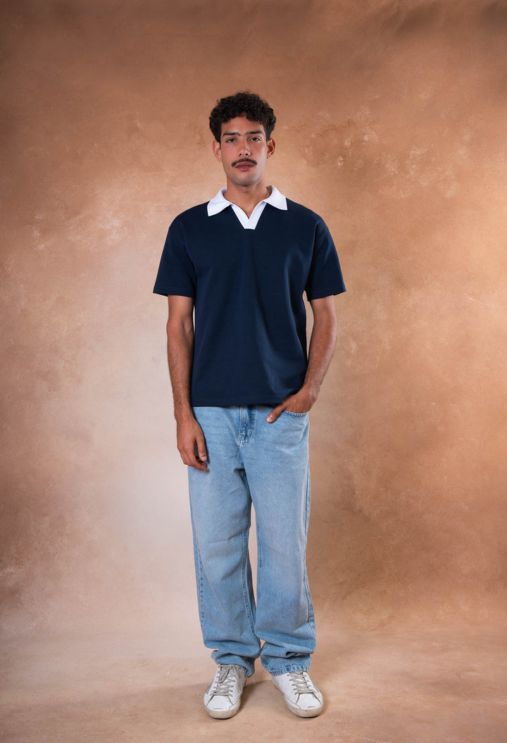 Contrast Polo - Navy
