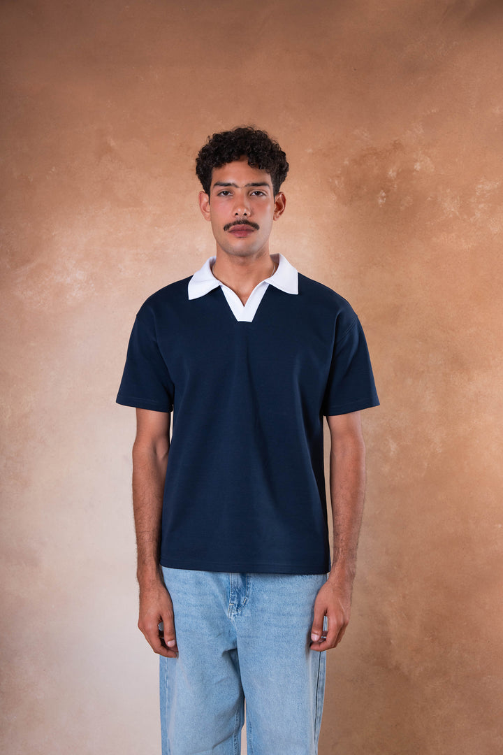 Contrast Polo - Navy