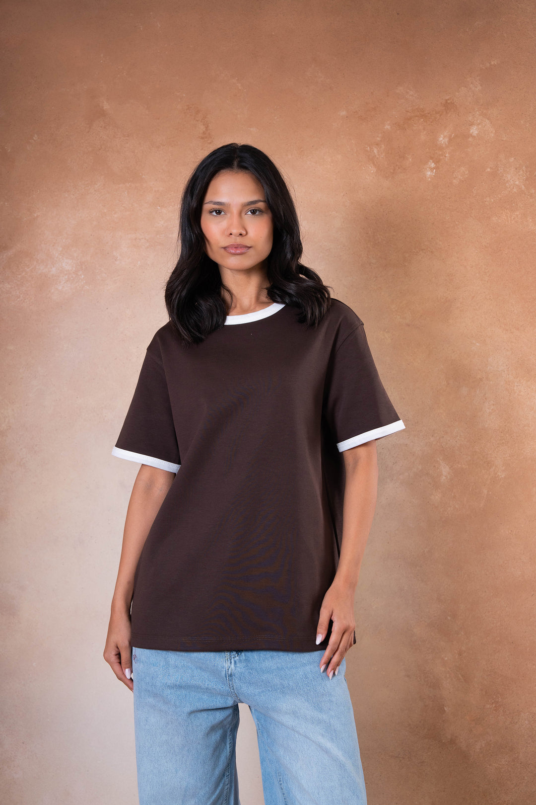 Ringer Tee - Brown