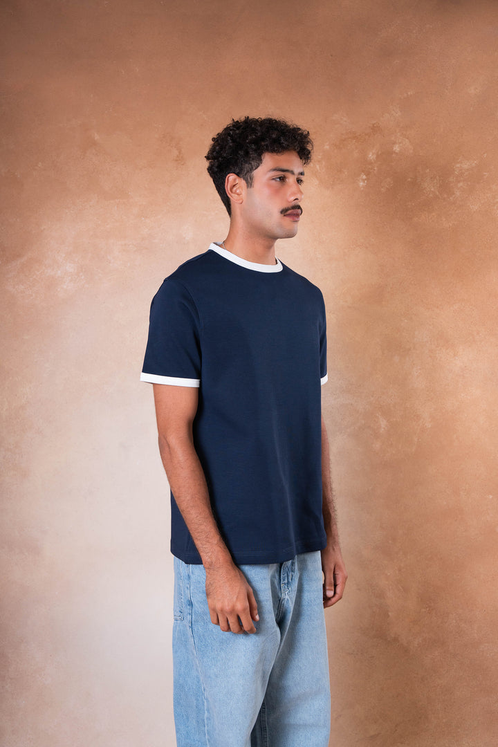 Ringer Tee - Navy