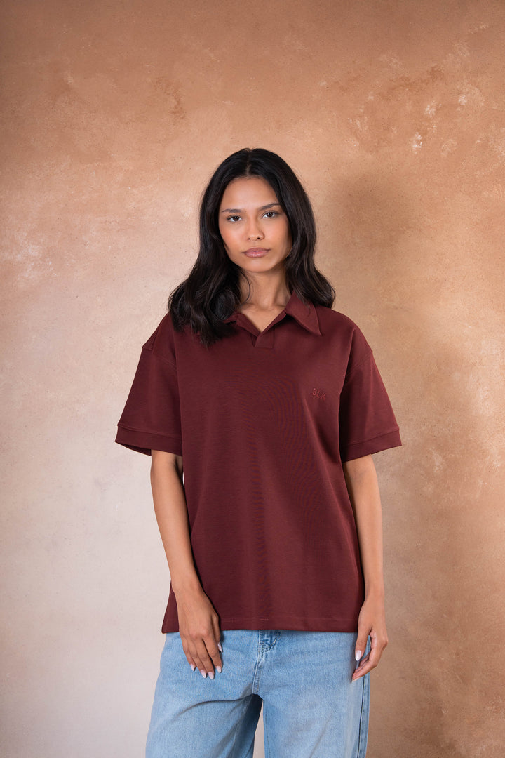 Polo Tee - Burgandy
