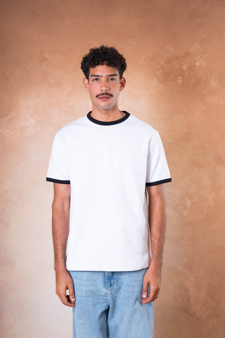 Ringer Tee - White