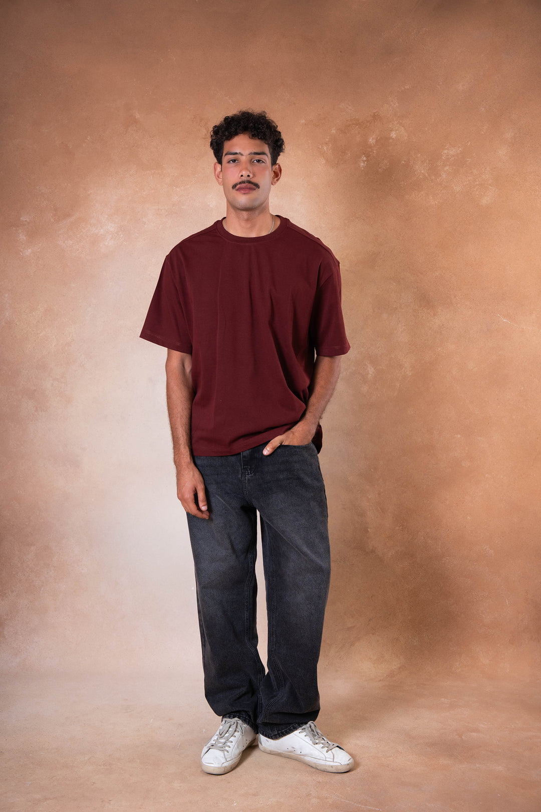 Box Fit Tee - Burgandy