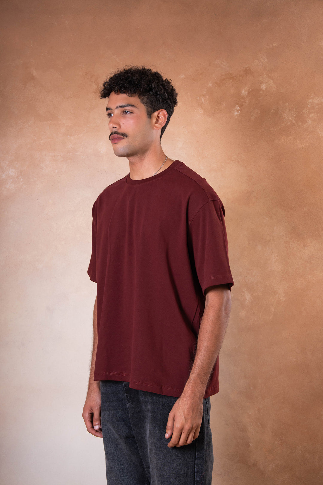 Box Fit Tee - Burgandy
