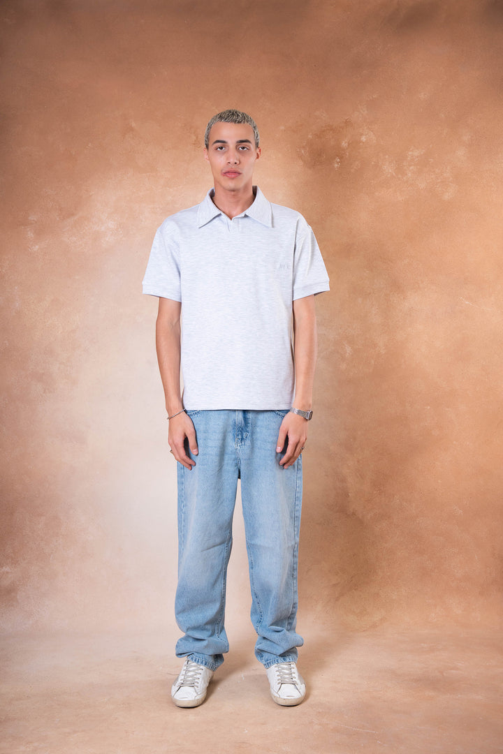 Polo Tee - Light Gray