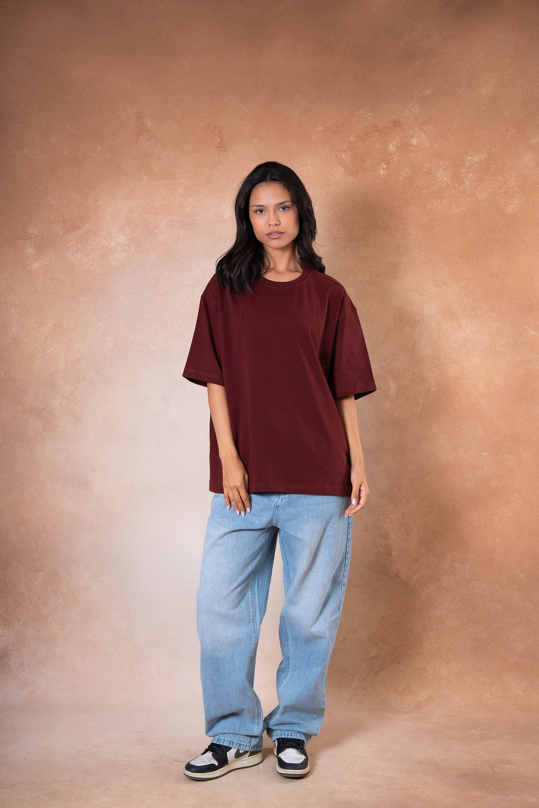 Box Fit Tee - Burgandy