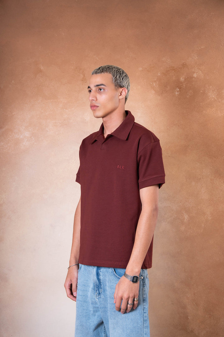 Polo Tee - Burgandy