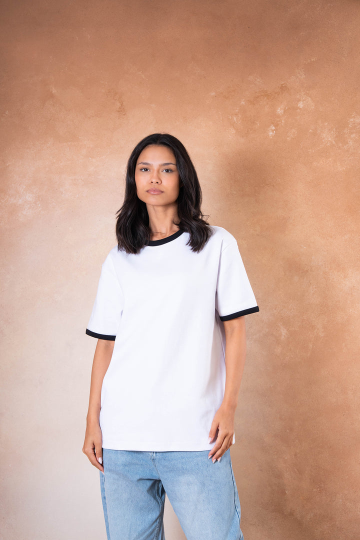 Ringer Tee - White