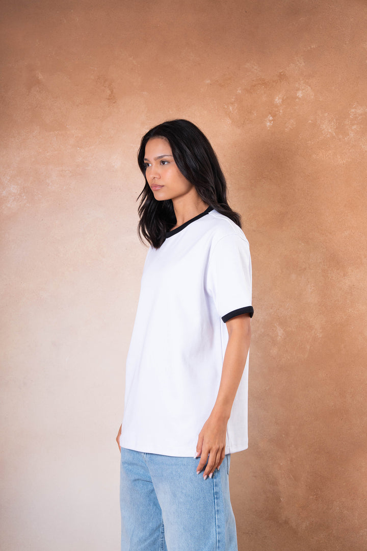 Ringer Tee - White