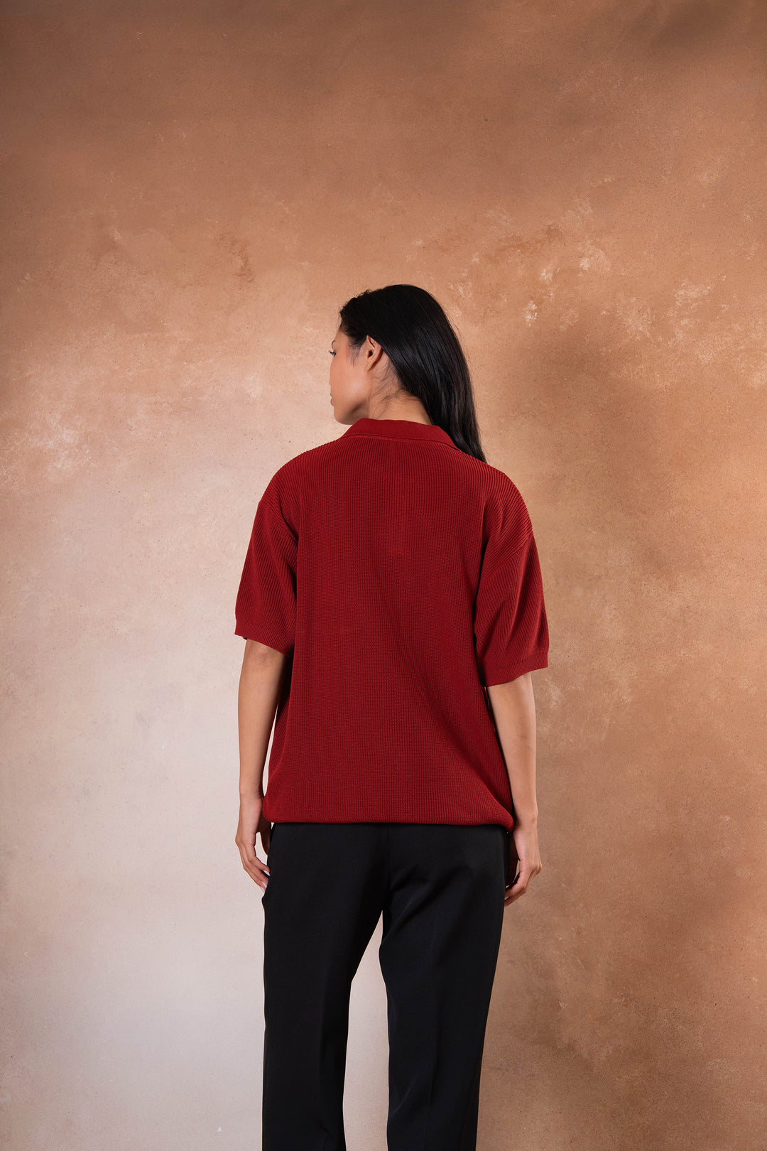 Knitted Polo - Red