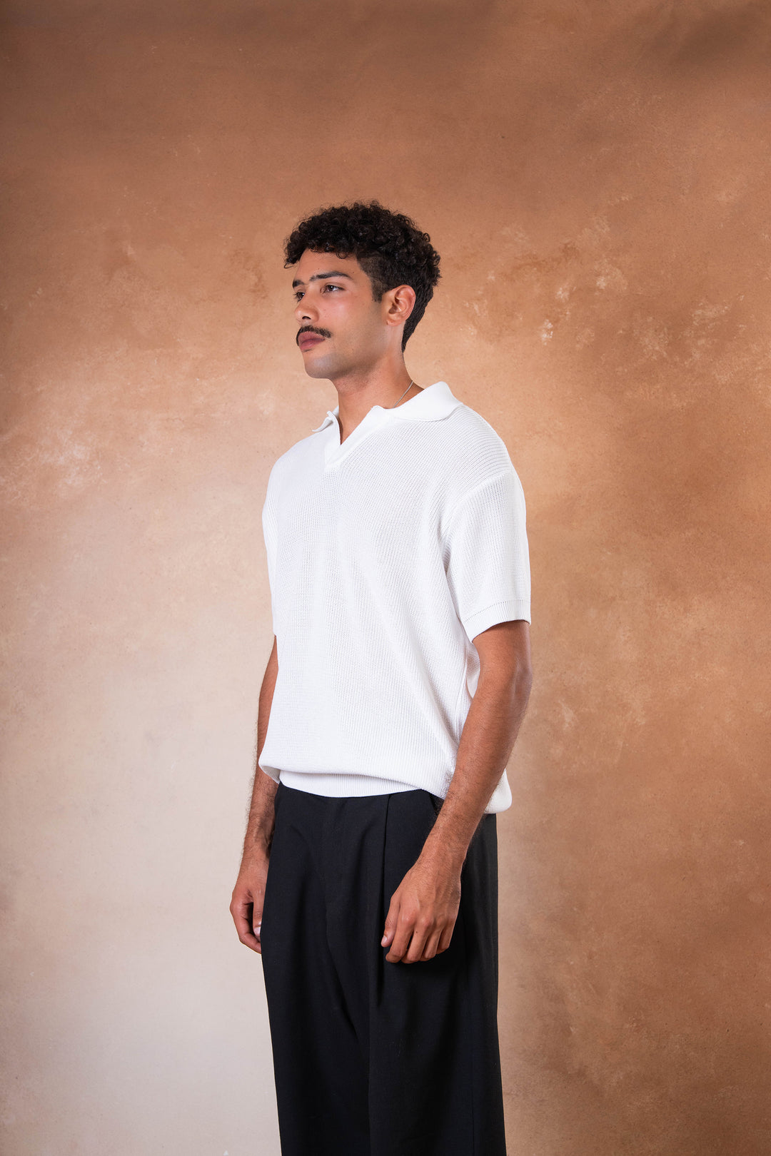 Knitted Polo - White
