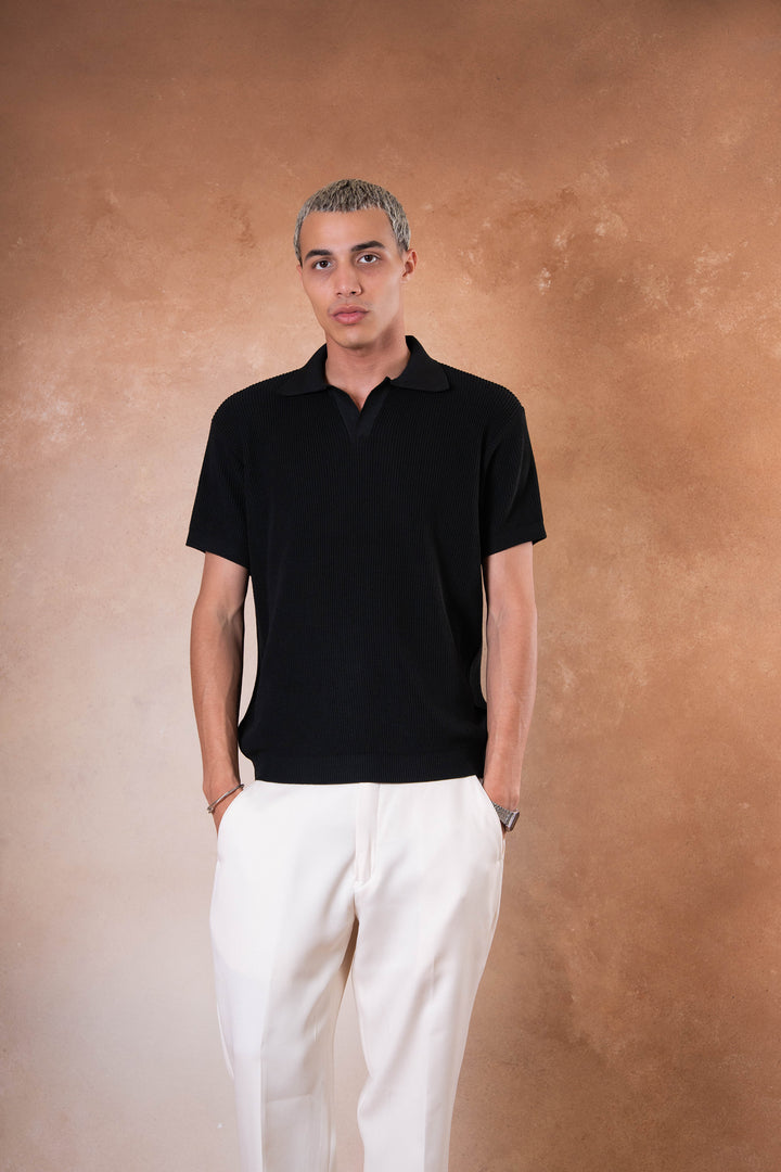 Knitted Polo - Black