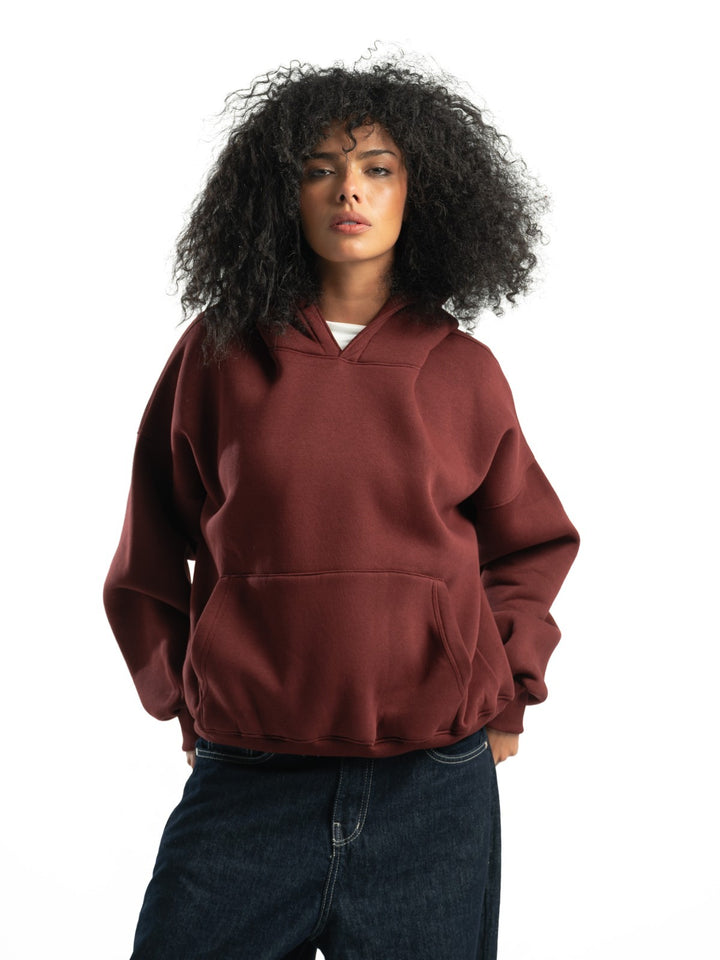 Box Fit Hoodie - Burgandy