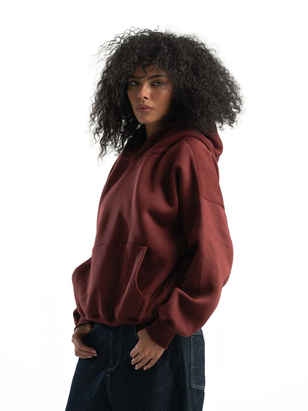 Box Fit Hoodie - Burgandy