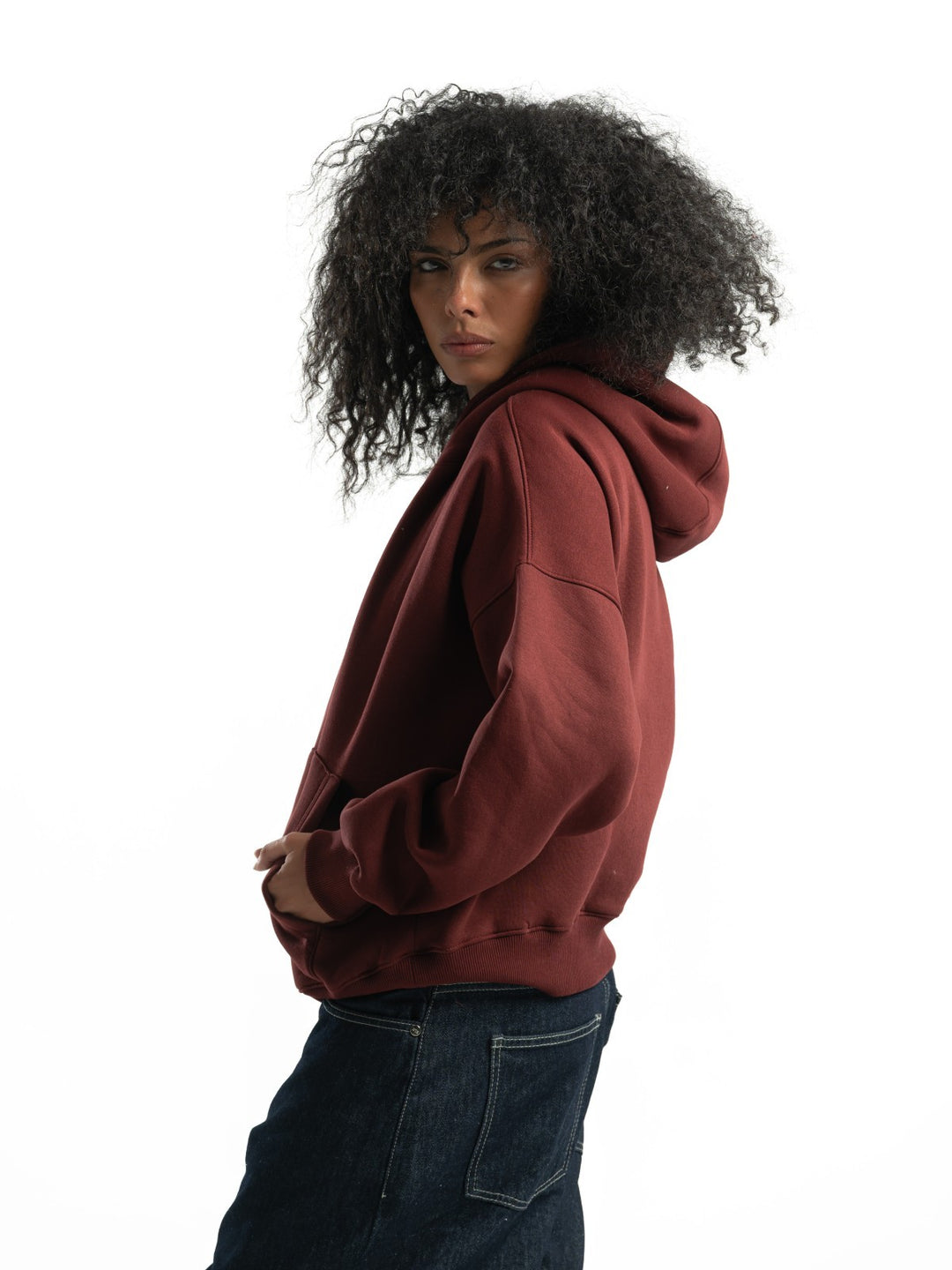 Box Fit Hoodie - Burgandy